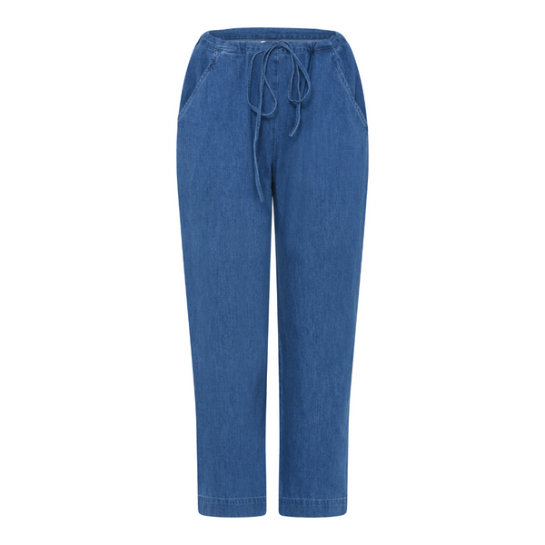 Bukser Milano string Ankel - Clear blue denim