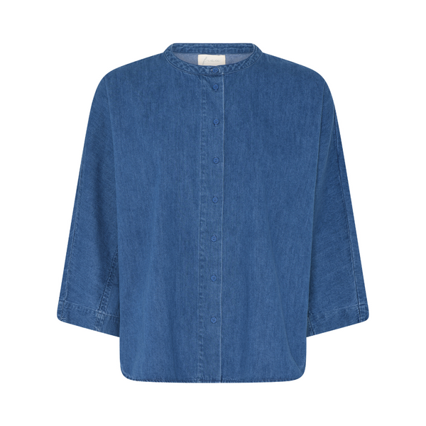 Skjorte Seoul kort  - Clear blue denim