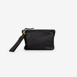 Lækker taske i skind | Clutch Soft Black | Findes i tre størrelser | Hurtig levering | Fri fragt fra 249 kr