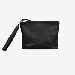 Lækker taske i skind | Clutch Soft Black | Findes i tre størrelser | Hurtig levering | Fri fragt fra 249 kr